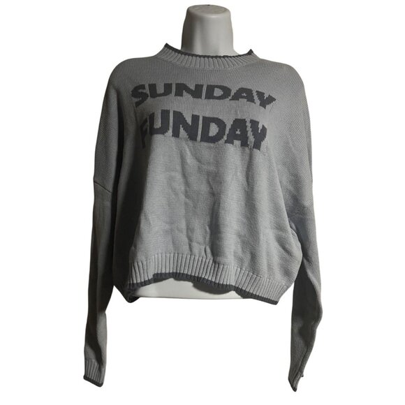 Jessica Simpson Cropped Knit Sweater Womens Size Small Sunday Funday Light Blue - Picture 1 of 7